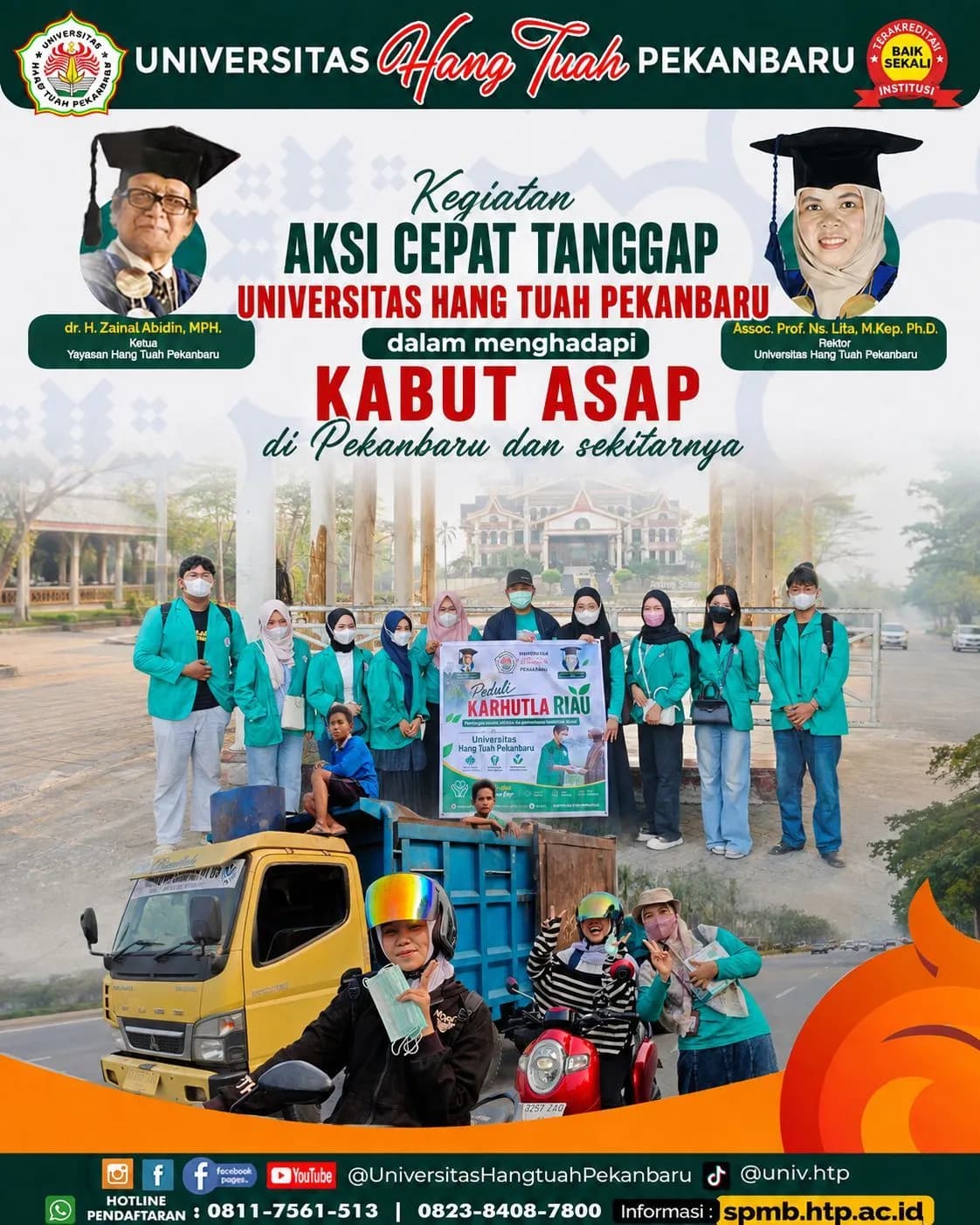Aksi cepat Universitas Hang Tuah Pekanbaru Tanggap Hadapi Kabut Asap di Pekanbaru 
