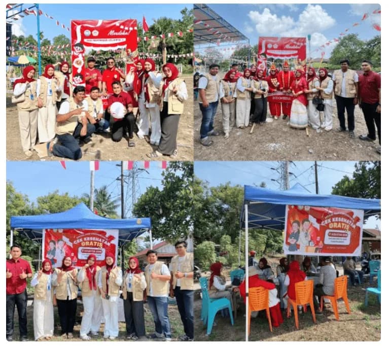 Semarak HUT RI ke-81, Mahasiswa KKN UHT Pekanbaru Bersama Warga Mentangor Gelar CKG dan Aneka Lomba