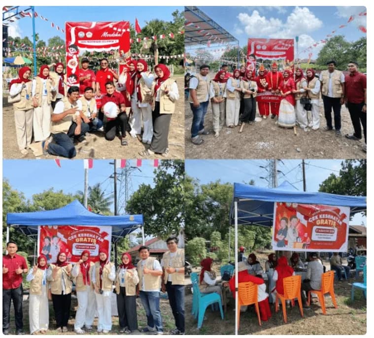 Semarak HUT RI ke-81, Mahasiswa KKN UHT Pekanbaru Bersama Warga Mentangor Gelar CKG dan Aneka Lomba