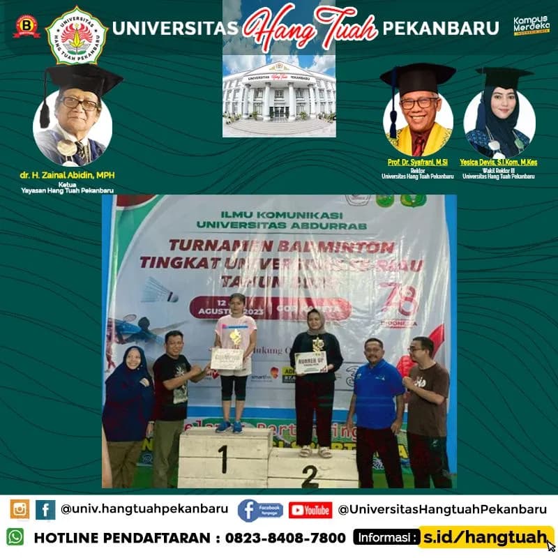 Mahasiswa UHTP menjadi Runner UP dalam Ajang Badminton se Provinsi Riau