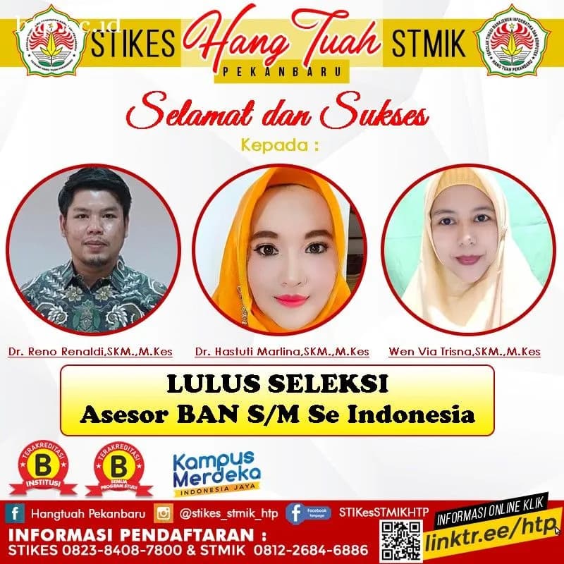 3 Orang Dosen STIKes Hang Tuah Pekanbaru Lulus Seleksi Asesor BAN S/M se Indonesia