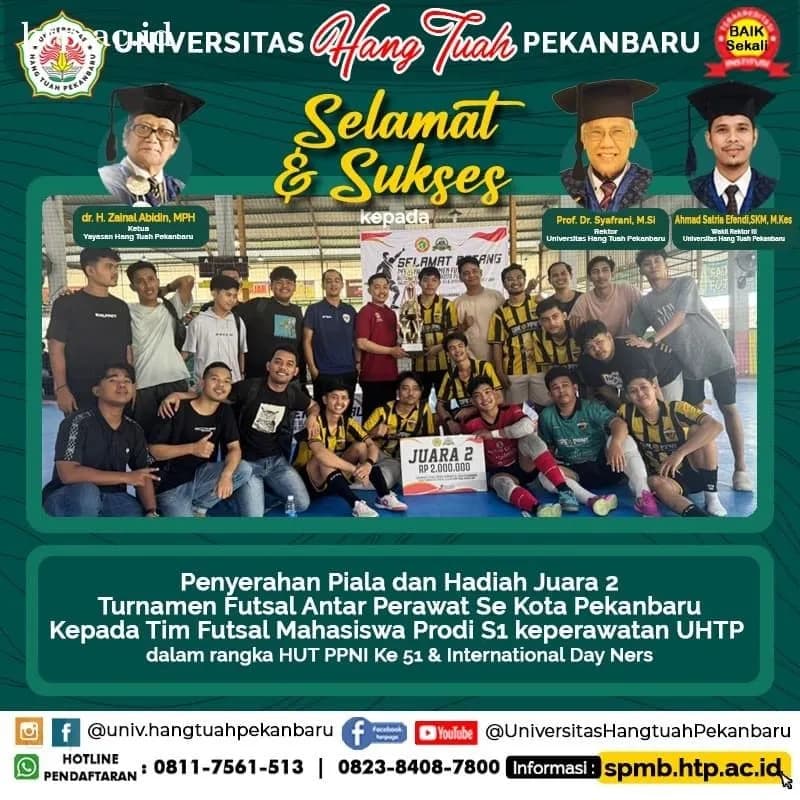 Tim Futsal Prodi Keperawatan Universitas Hang Tuah Raih Juara 2 dalam Turnamen Futsal Antar Perawat se-Kota Pekanbaru