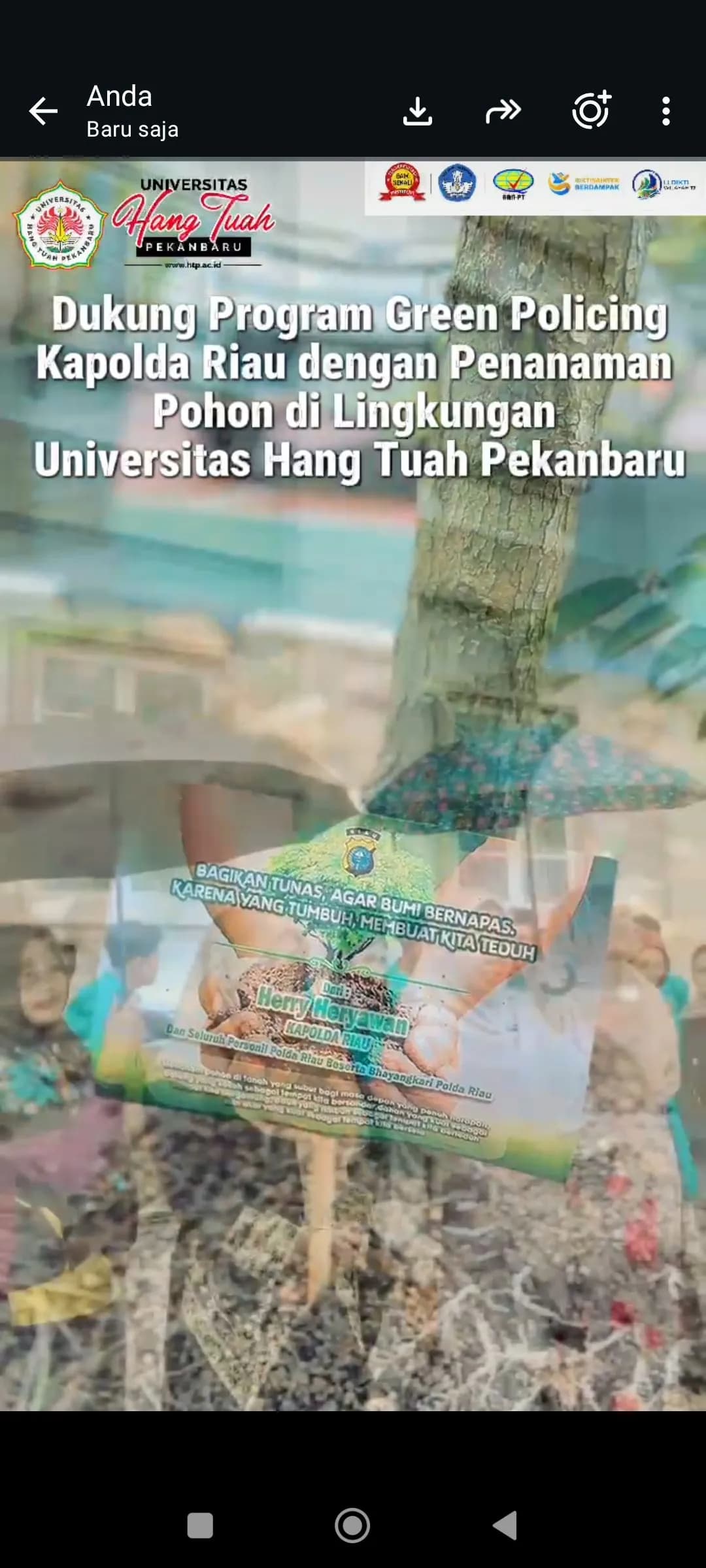 UHTP Dukung Green Policing Kapolda Riau Dengan Penanaman Pohon di Lingkungan Universitas Hang Tuah Tahun 2026