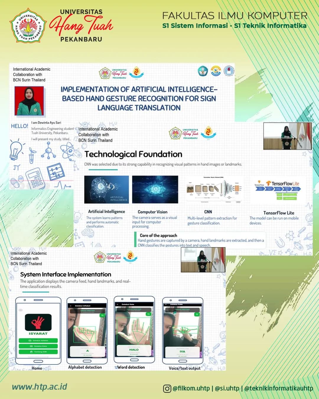 Go International! Dosen dan Mahasiswa Filkom UHTP Presentasikan Inovasi Teknologi dalam Seminar Internasional Bersama BCN Surin Thailand