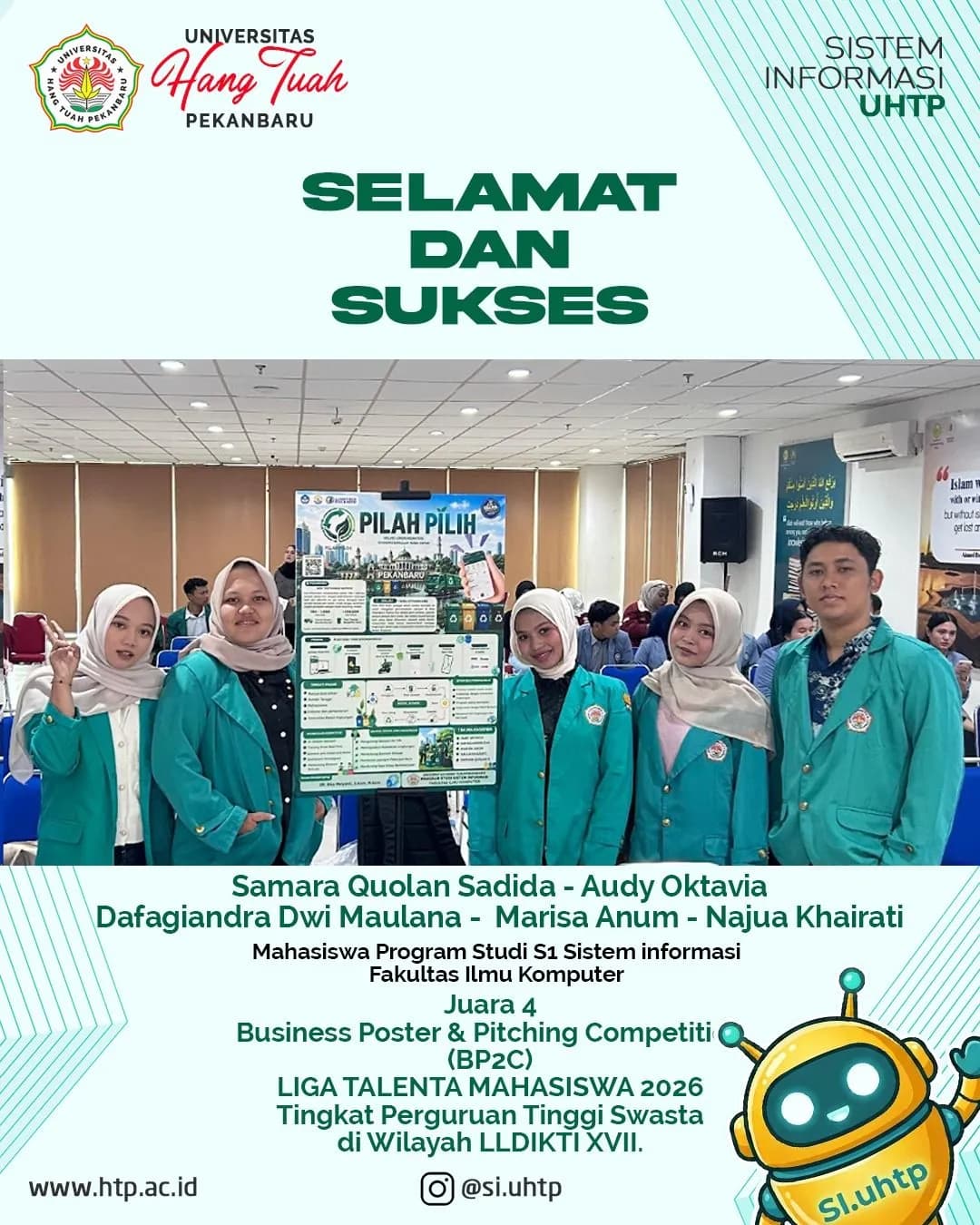 Mahasiswa Sistem Informasi UHTP Raih Juara 4 Business Poster & Pitching Competition pada Liga Talenta Mahasiswa 2026